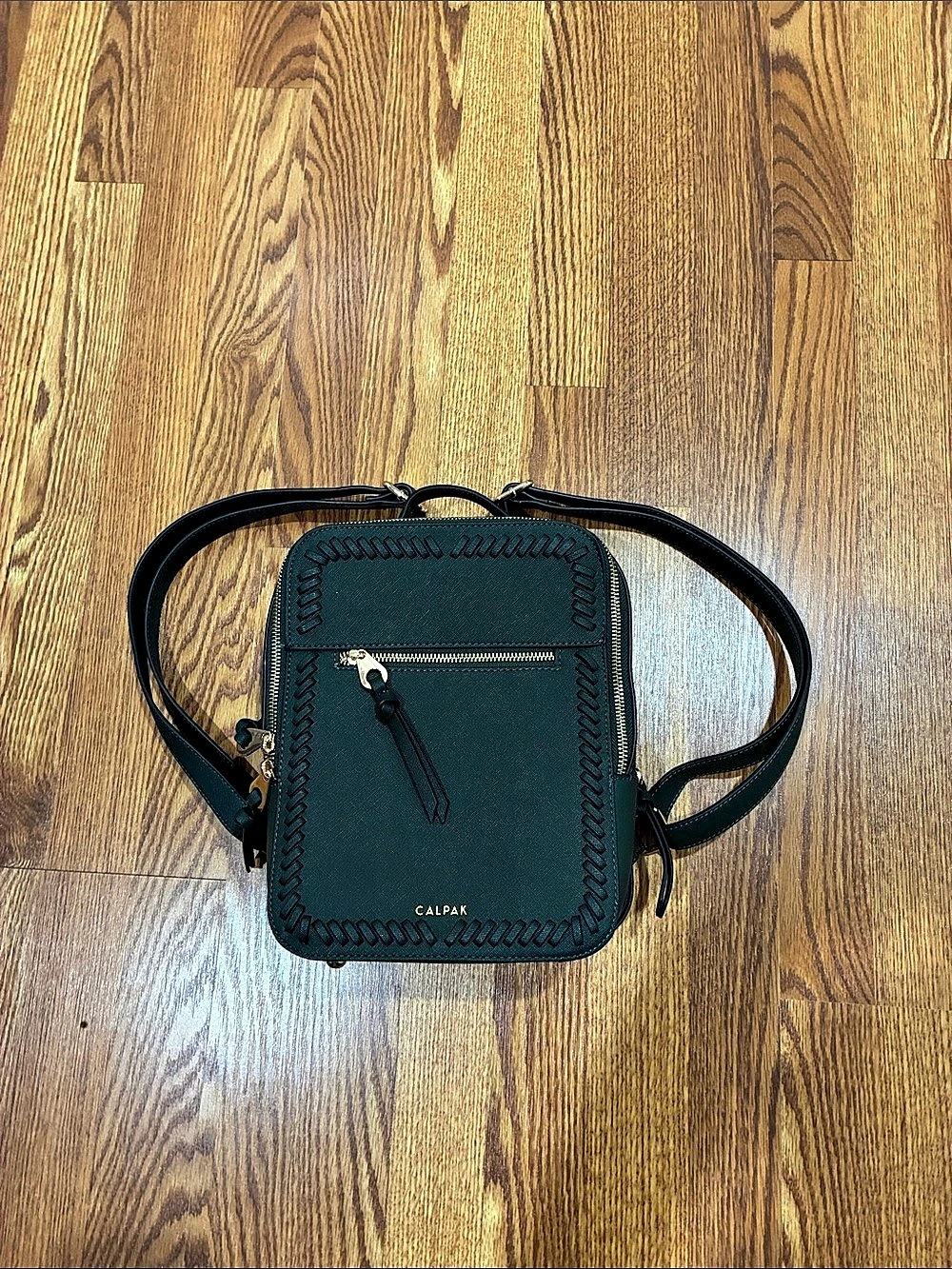 CALPAK Faux Leather Mini Backpack Green